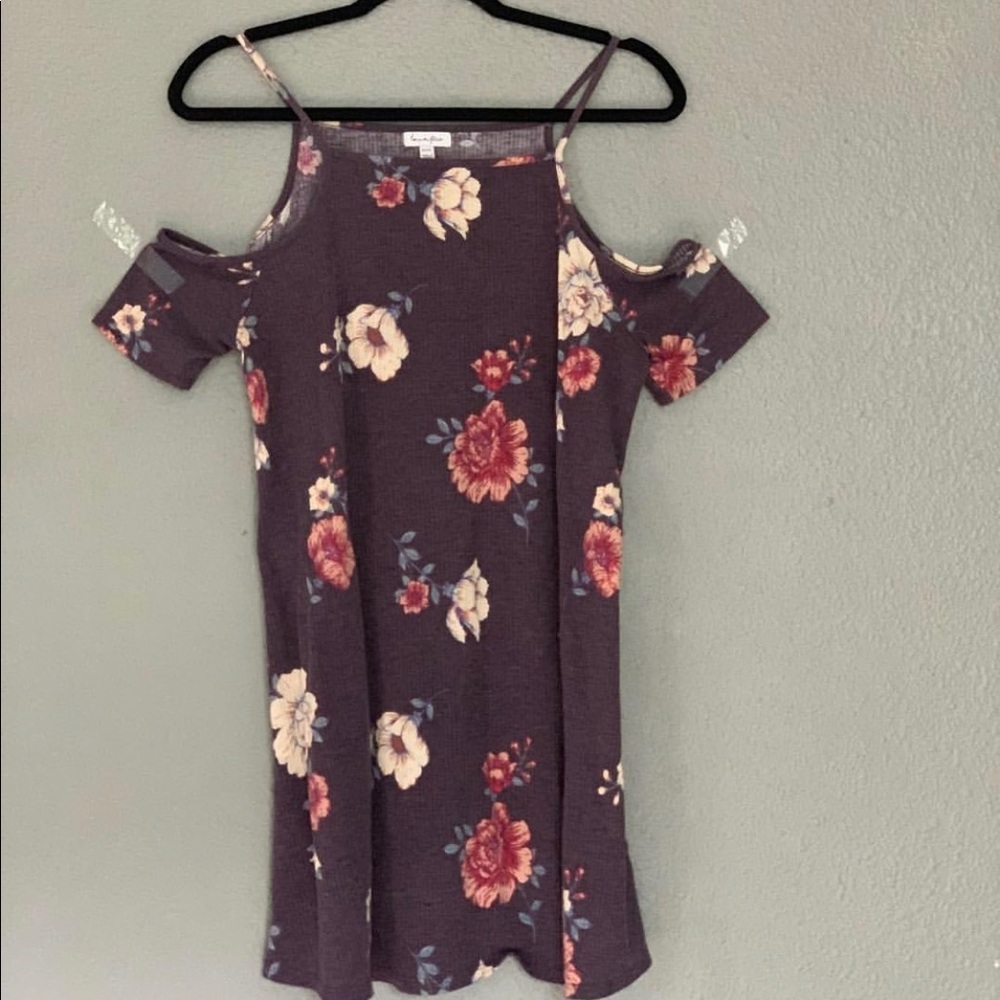 Love,Fire Purple Flowered Sun Dress